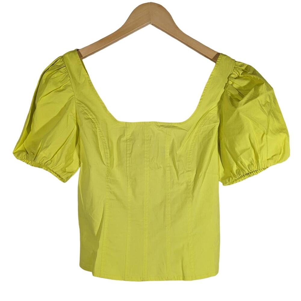 J. Crew Puff-sleeve squareneck top in cotton poplin 2 NWT